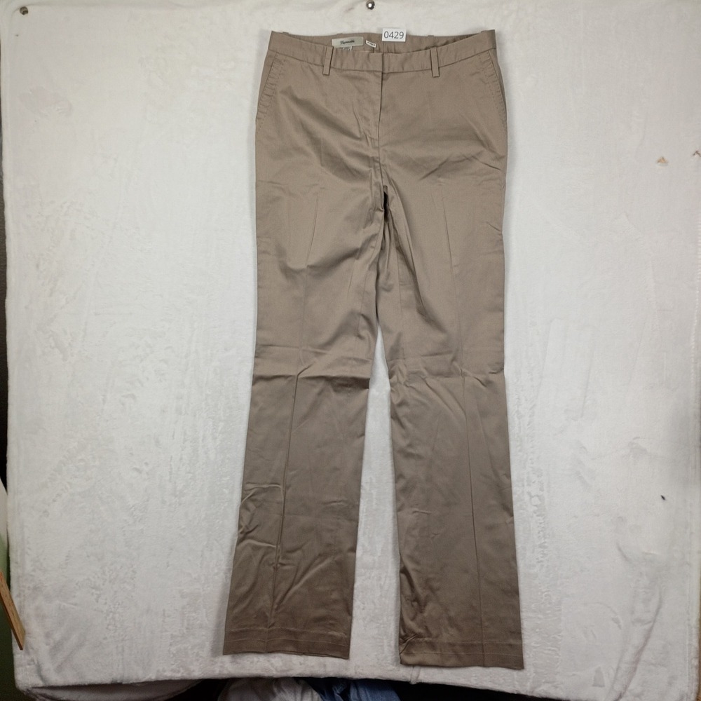 Faconnable Trousers Womens 8 Tan Khaki Cotton Blend Work Wear 90s‎ Vintage Boho